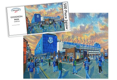 Goodison Park Stadium 'Going to the Match' Fine Art Jigsaw Puzzle - Everton FC